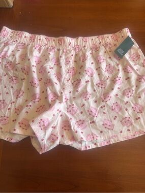 Wild Fable Pink Cherry Cake Print Boxer Shorts Pajama Pants Plus Size 2X NWT
